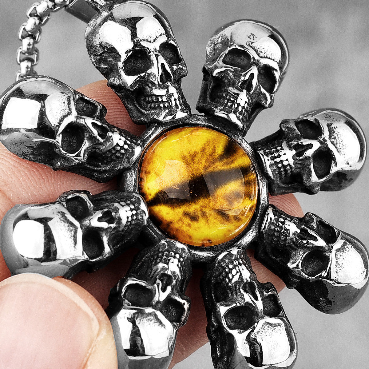 Eye Of God | Solid Stainless Steel Skull Head Hip Hop Pendant Amulet