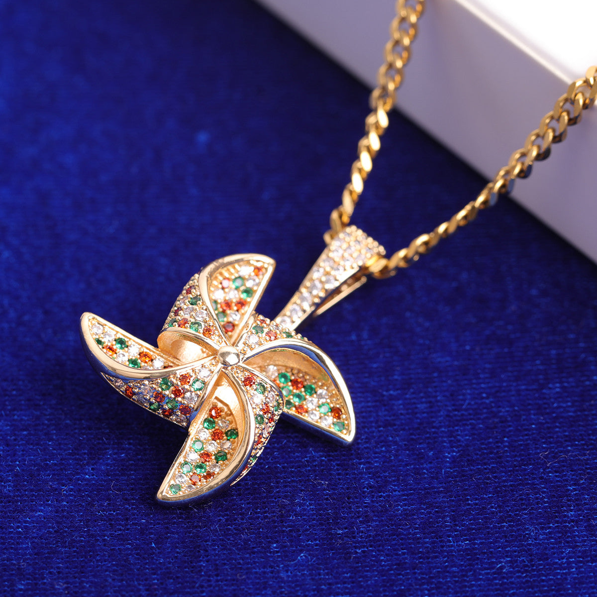 The Pinwheel | Spinning Prong Set VVS Diamond CZ Iced Hip Hop Pendant