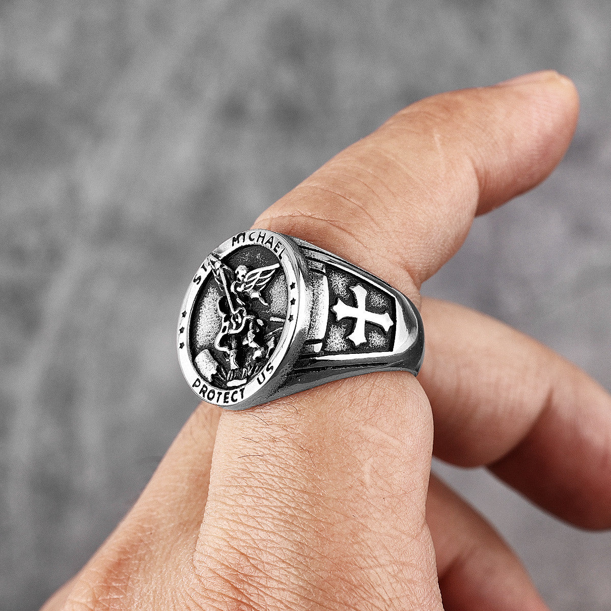 Archangel | 316L No Fade Stainless Steel Saint Michael Protect Us Rings