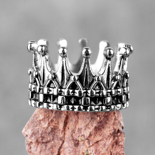 Mens Kings Crown Stainless Steel Street Wear 316L No Fade Fashion Rings