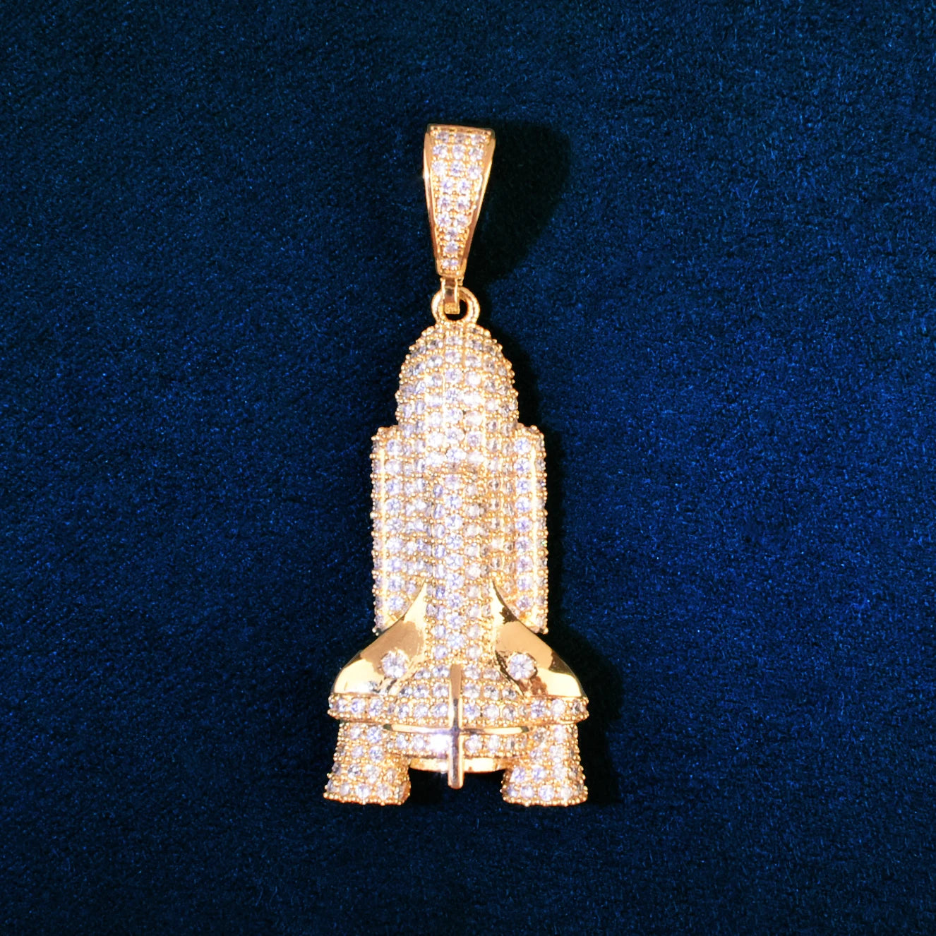 Rocket Ship | VVS Diamond CZ Iced Blinged Out Spaceship Hip Hop Pendant