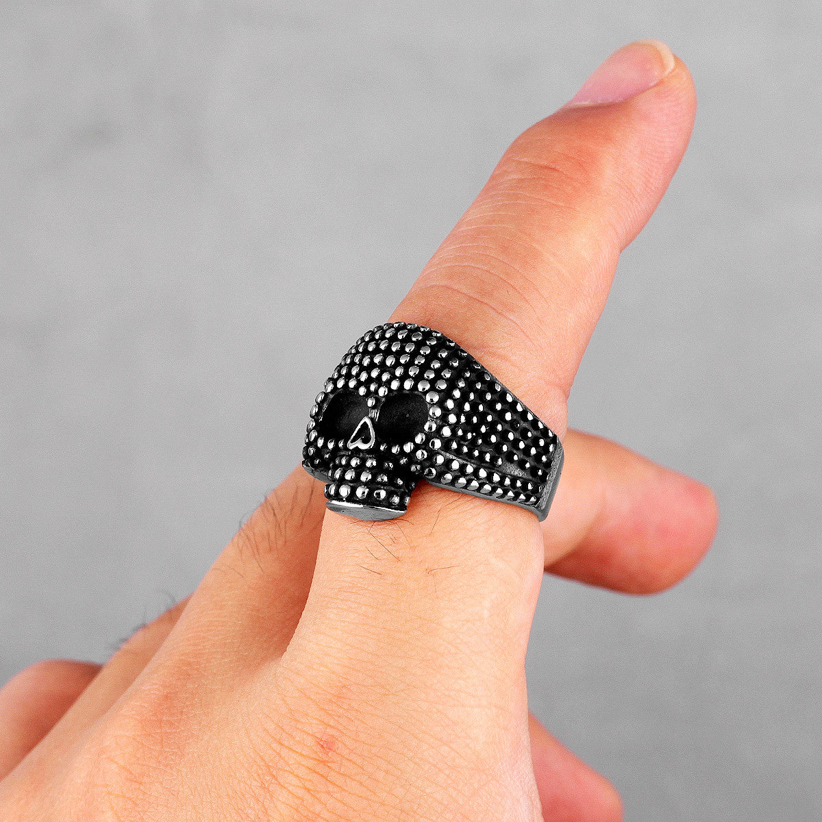 Pin Cushion Skeleton | 316L No Fade Retro Black Stainless Steel Gothic Mens Street Wear Rings