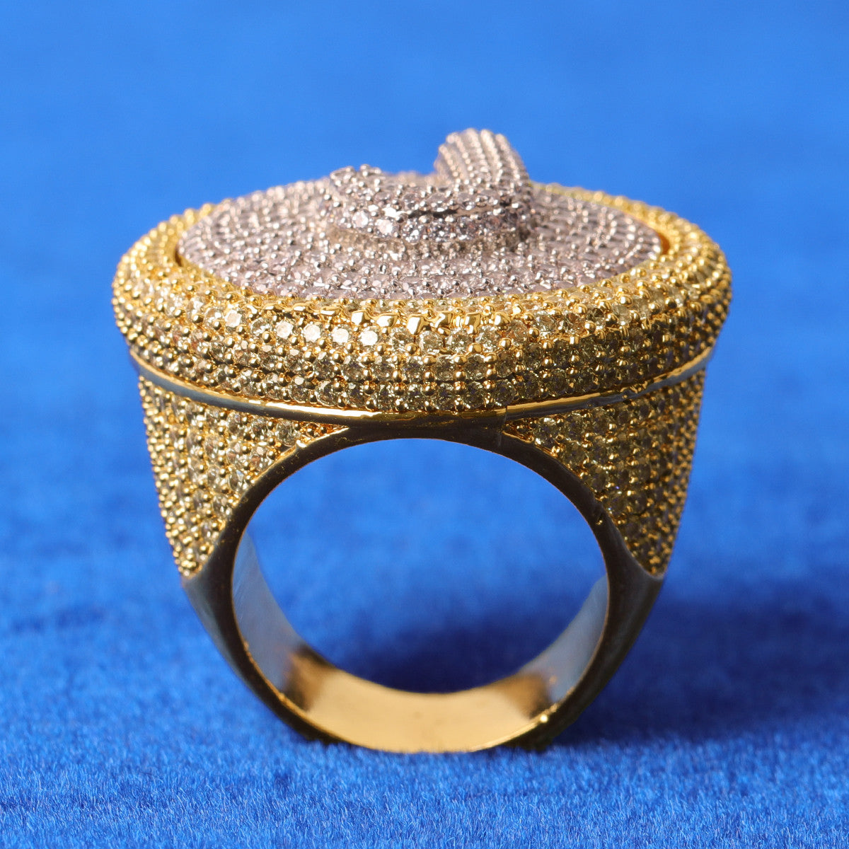 The Head Honcho | VVS Diamond CZ Raised Letter Iced Blinged Out Custom Rings