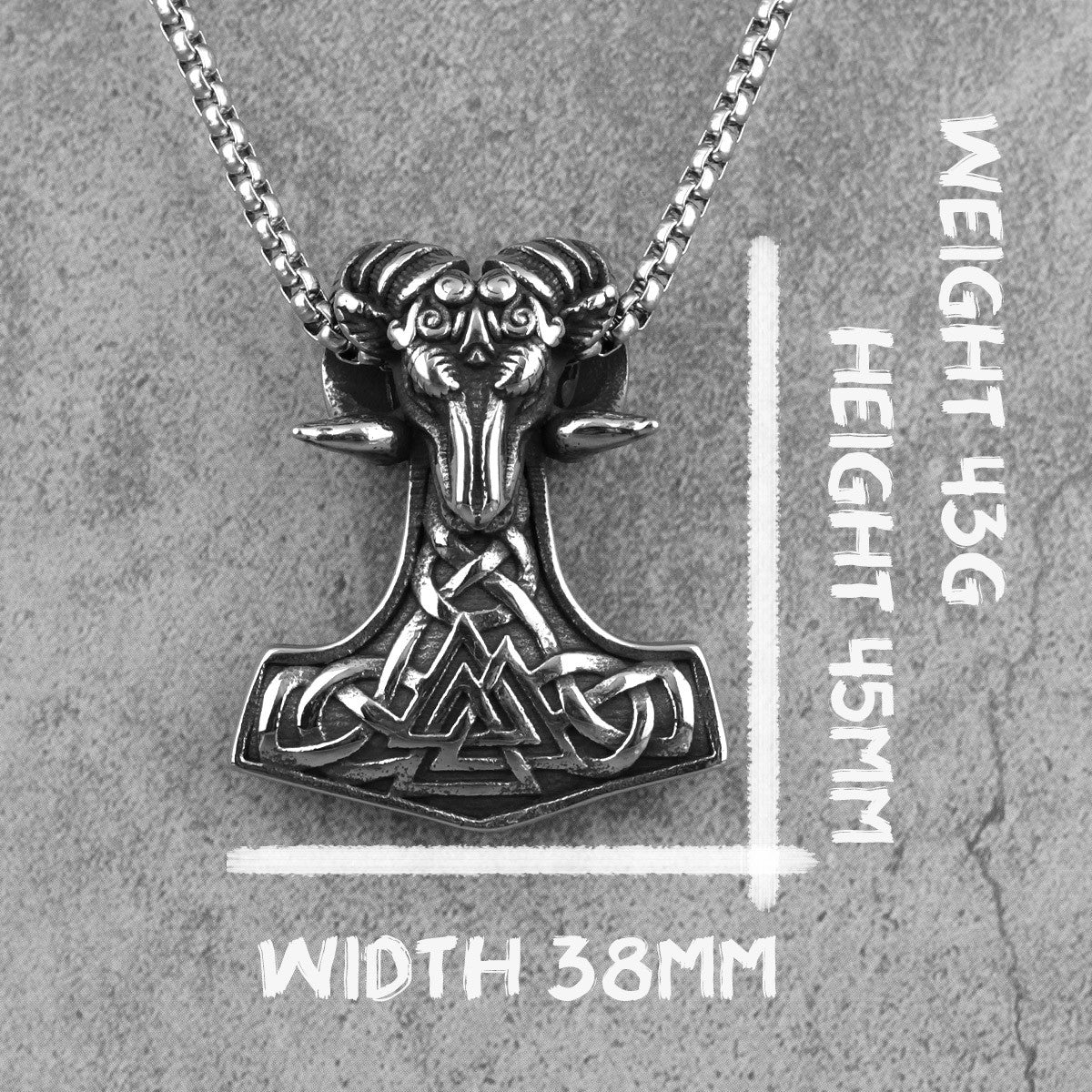Stainless Steel Hammer Of The Gods Sheep God Street Wear 316L No Fade Pendants