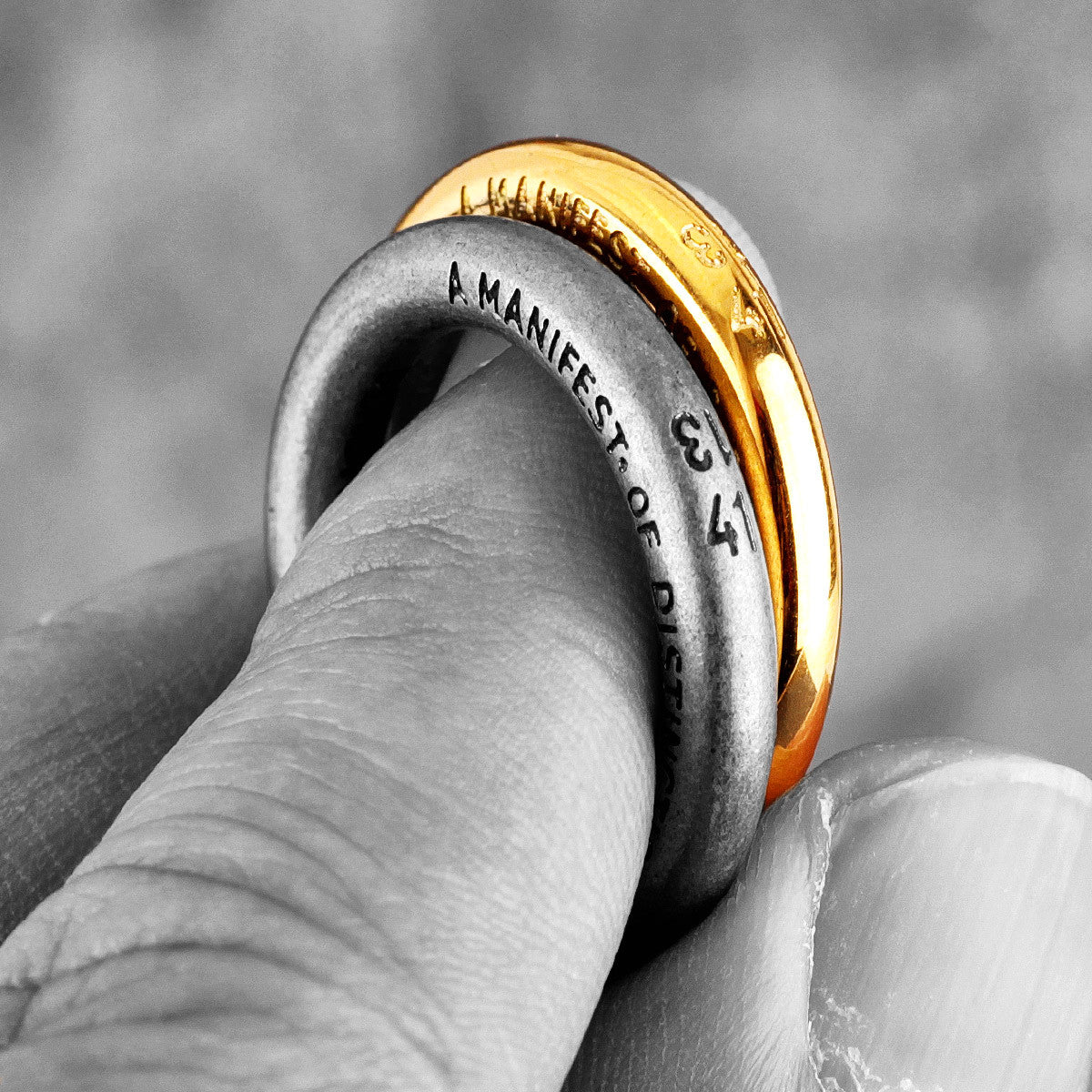 1314 | 316L Solid Stainless Steel Vintage Couples Love Manifest Distinction Ring