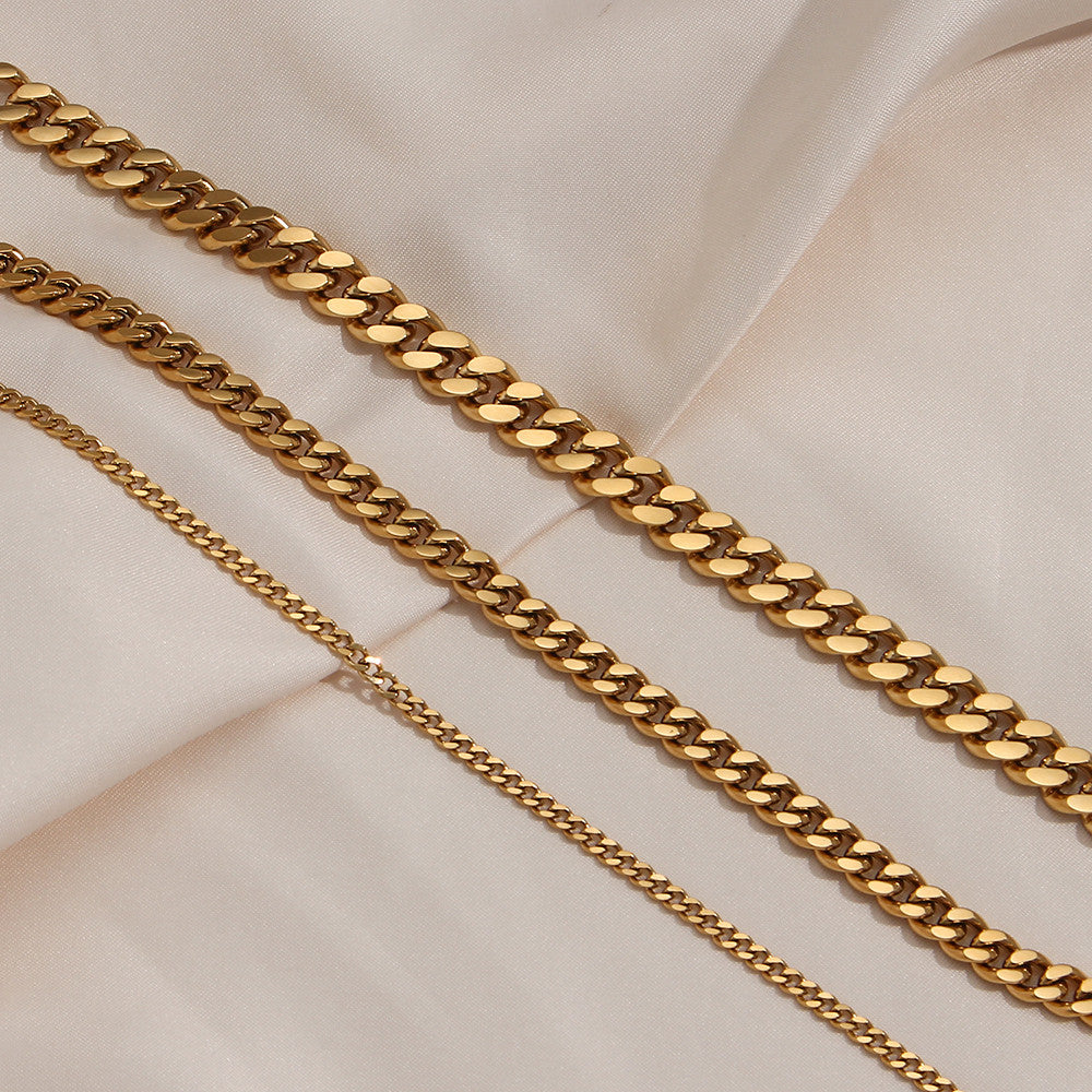 18k Gold No Fade Tarnish Free 2.5mm 6mm 8mm Cuban Link Ankle Anklet Bracelet