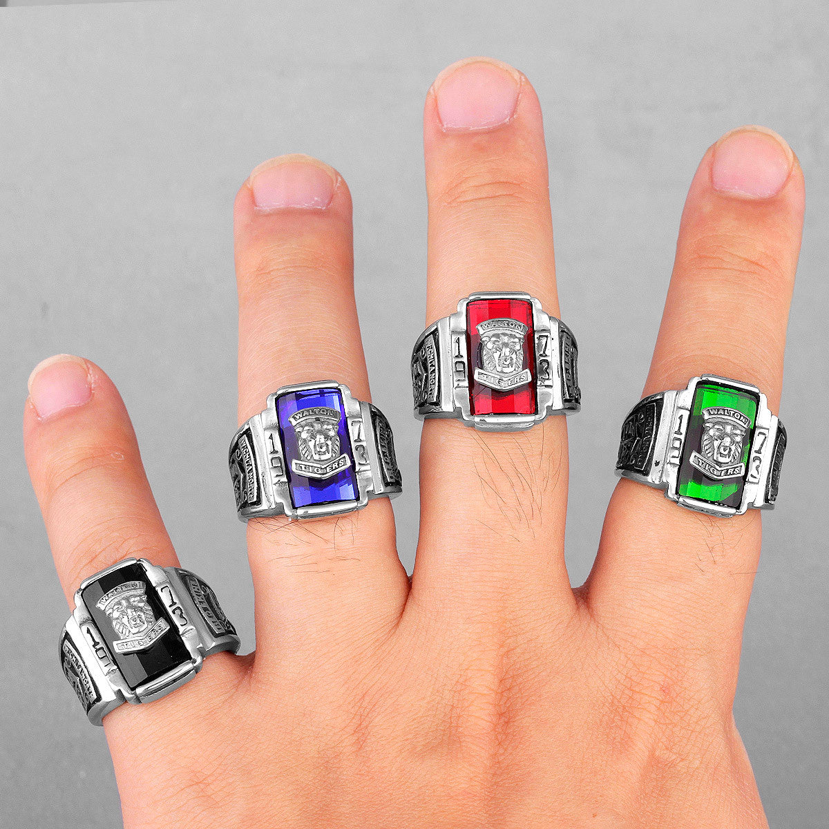 1973 Walton Tiger |14k Gold Over No Fade Stainless Steel CZ Luxury Men's Rings