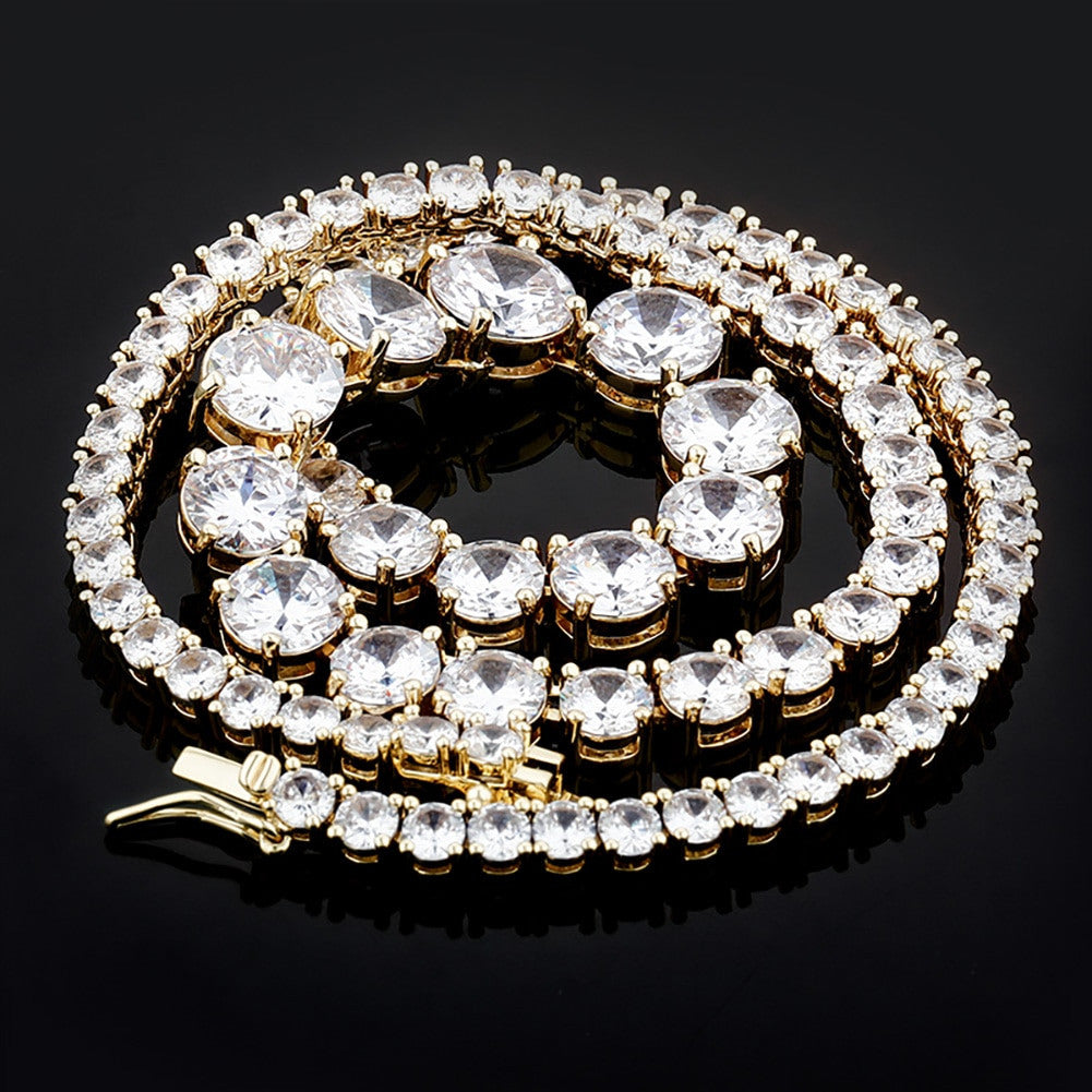 Ladies Irregular Flooded Ice AAA Prong Set Stone Tennis Choker Chain Necklace