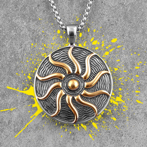 Helios | Greek God Of The Sun Stainless Steel Talisman Pendant Chain Necklace
