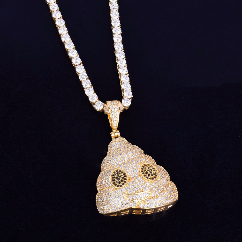 Im The Shiznit | 18k Rose Gold .925 Silver Poop Pile of Poo Emoji Character Hip Hop Chain