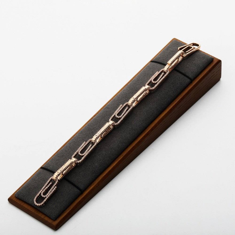 Paper Boy | 10mm Paper Clip Iced Blinged Out VVS Diamond CZ Hip Hop Bracelets