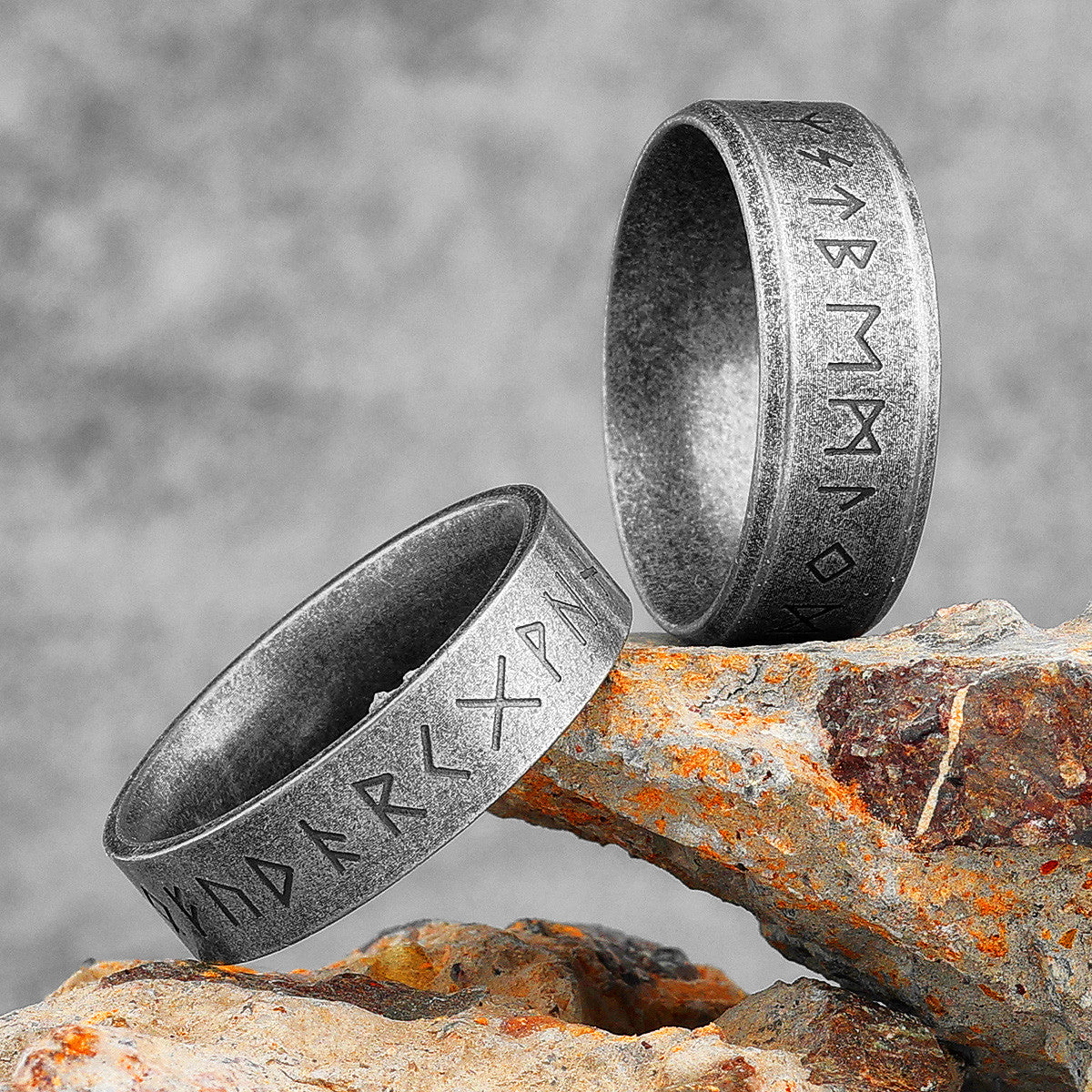 Mens 316L Rugged Look Personality Strong Viking Stainless Steel Street Wear Rings