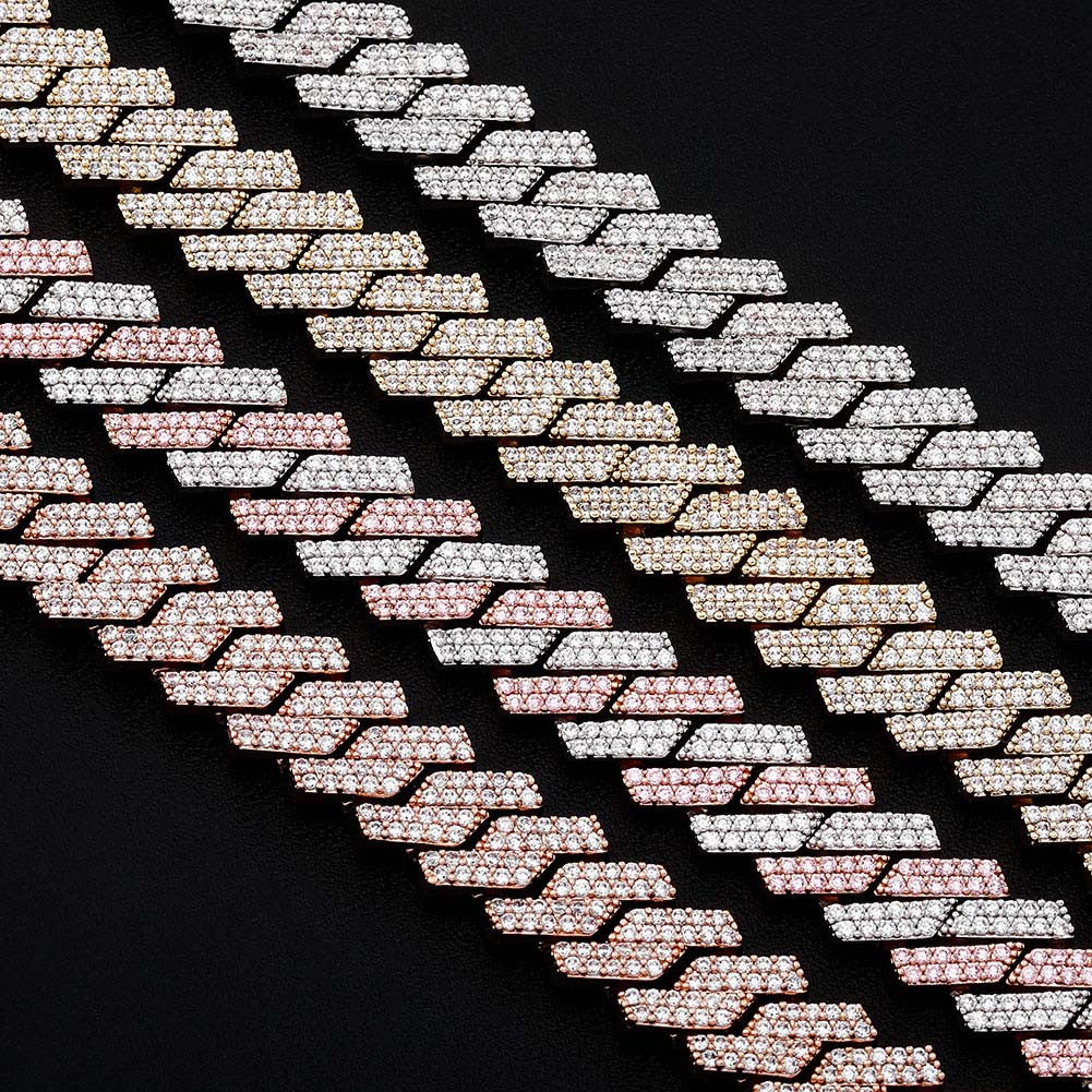 Mens New Bling 14mm Flooded Iced Close Cut Micro Pave Designer Cuban Box Clasp Chain