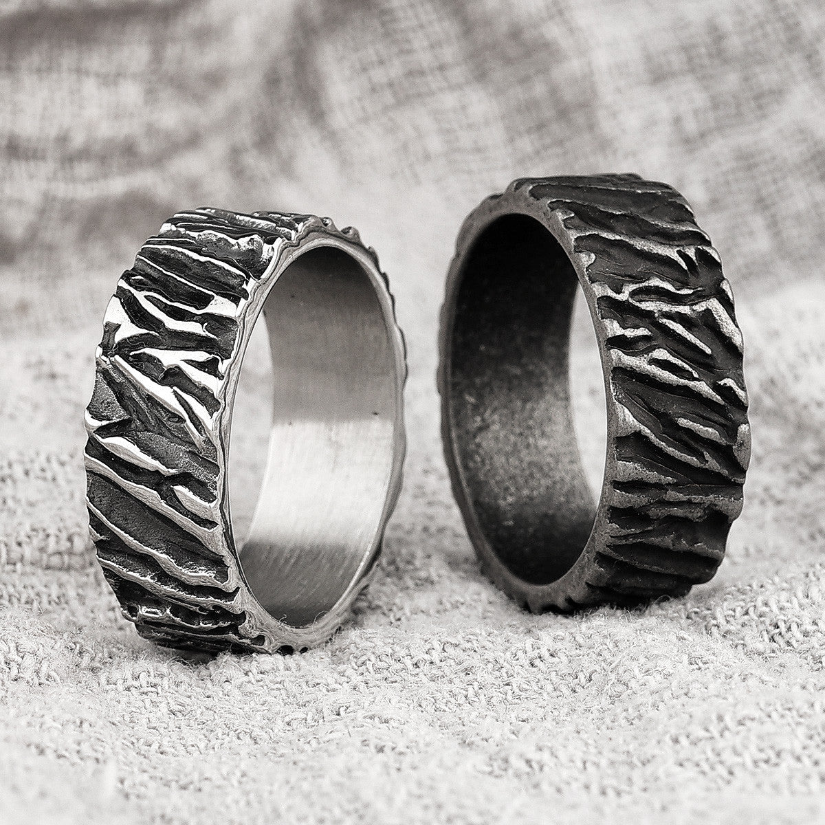 Volcano | Solid Stainless Steel Volcanic Lava Designer Street Wear Ring