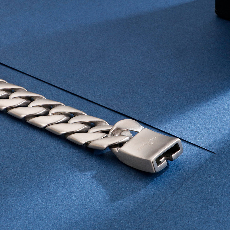 Mens Matte 20mm New Fashion No Fade Thick Stainless Cuban Link Hip Hop Bracelet