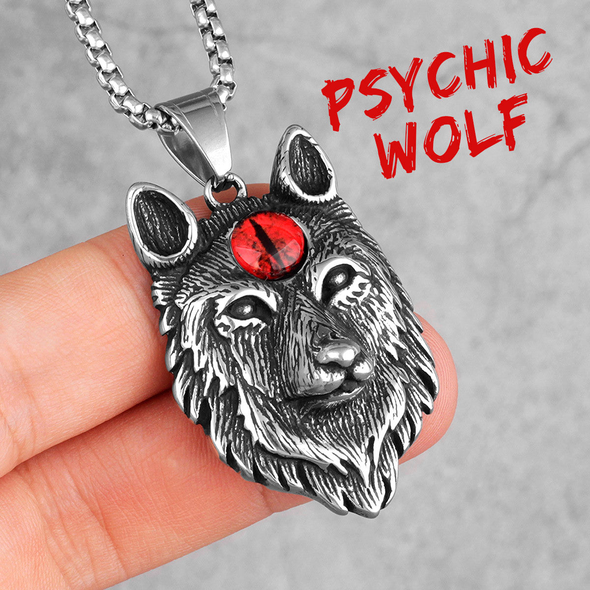 Psychic Wolf | Eye Of The Animal 316L Stainless Steel Wolf Street Wear Unique Pendant