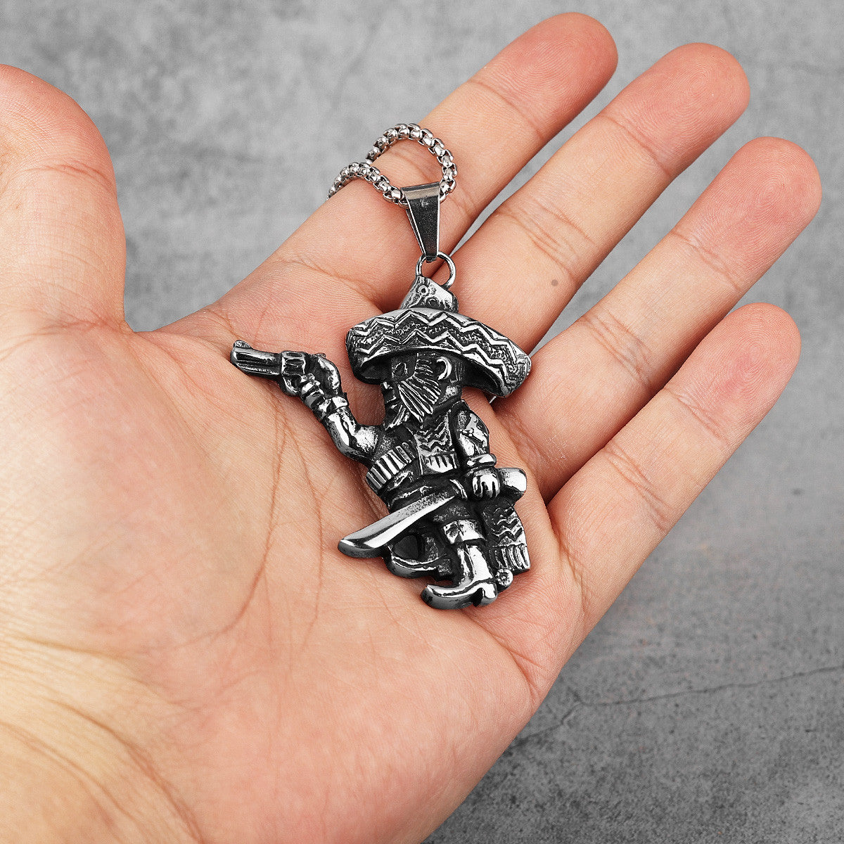 The Amigo | 316L No Fade Stainless Steel Unique Personality Warrior Hip Hop Pendant