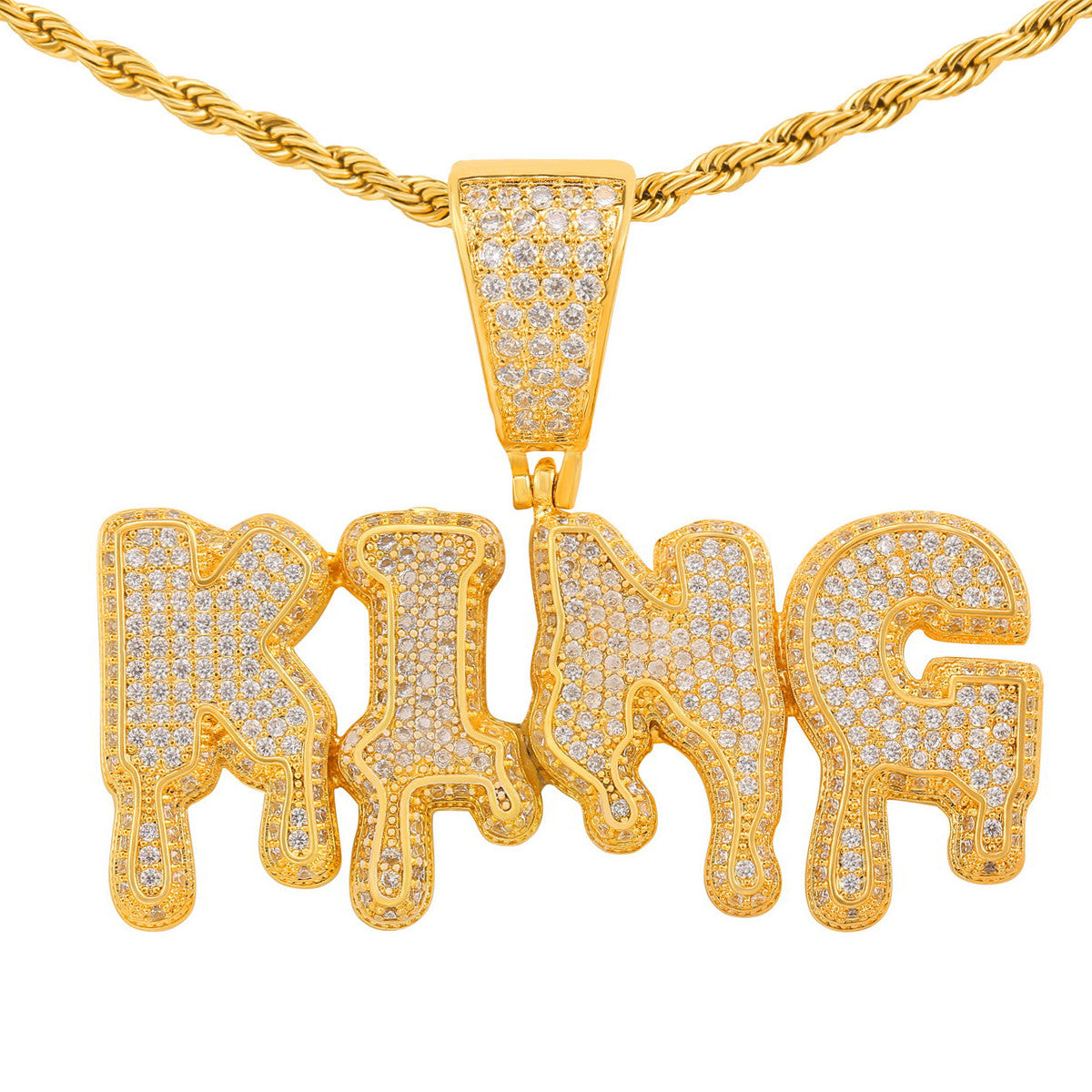 Drip King | Superstar Prong Set Cluster Stone Custom Made Hip Hop Pendant