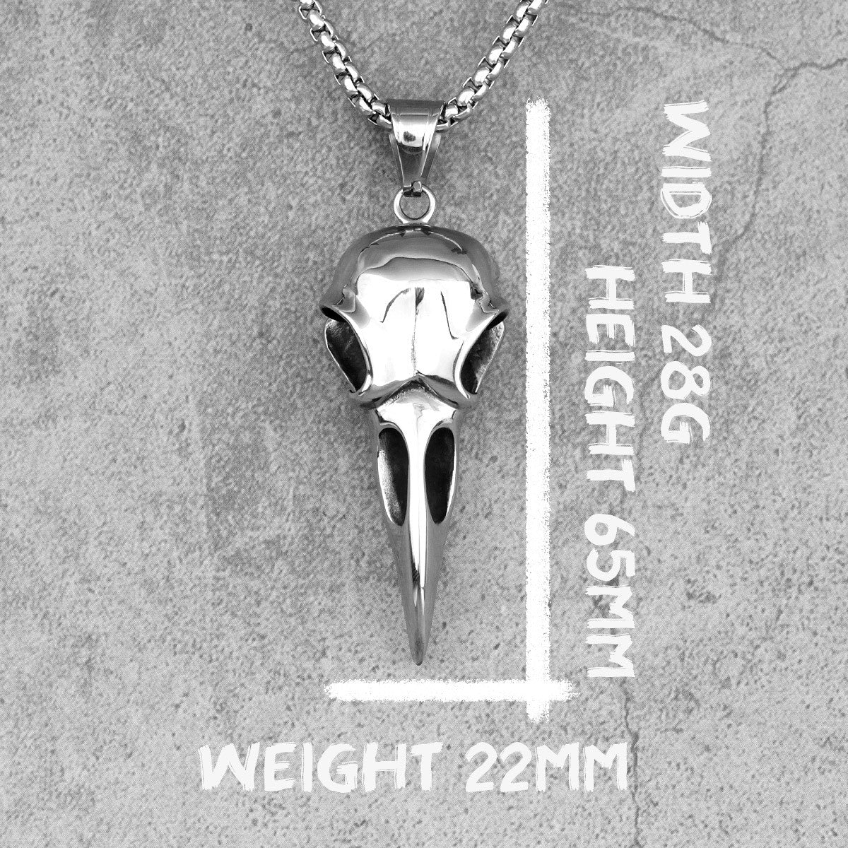 Crow Skull | 316L Stainless Steel Nordic Crow Skull Mysterious Personality Pendant