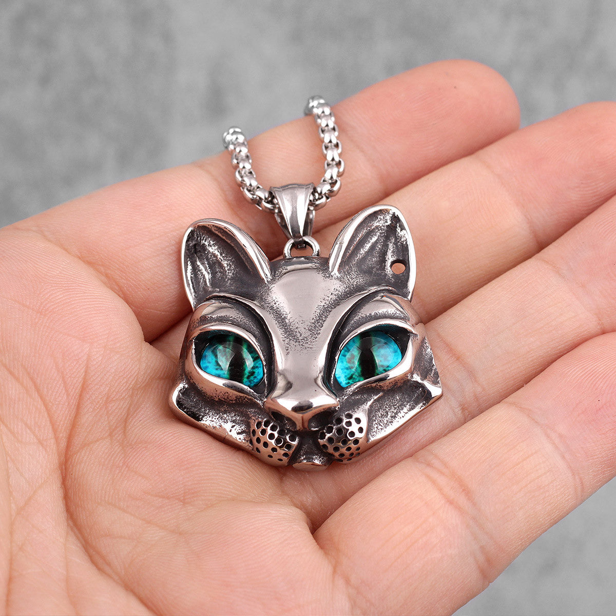 Cat's Eye | 316L No Fade Stainless Steel Cat Lovers Eye Amulet Pendant Necklace