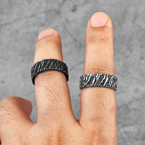 Volcano | Solid Stainless Steel Volcanic Lava Designer Street Wear Ring