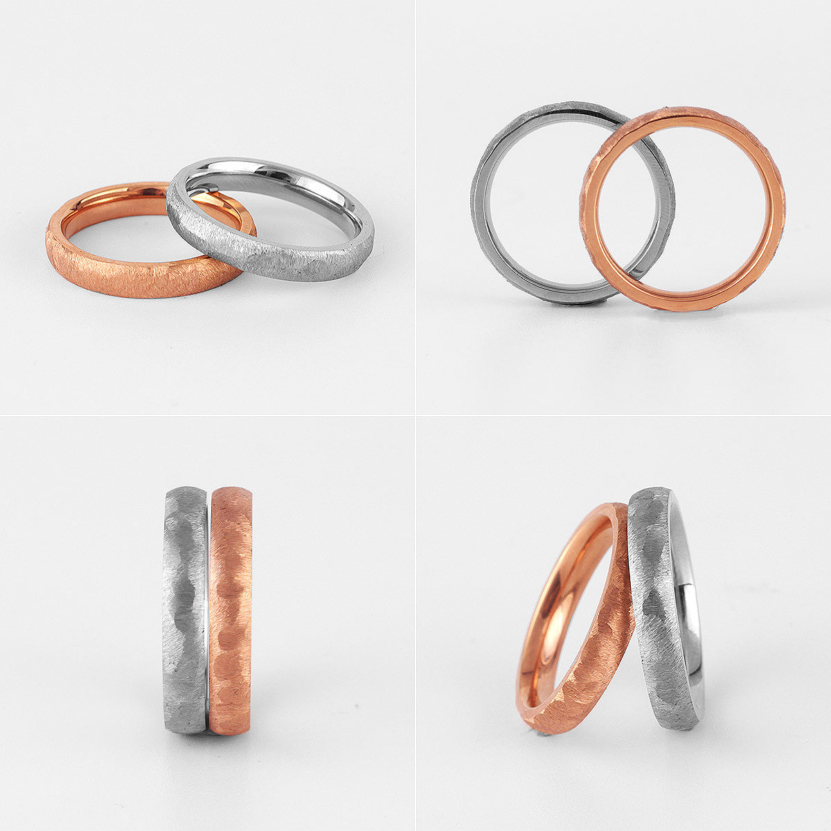 Charm Simple | 14k Gold Over No Fade Stainless Steel Brushed Couples Rings