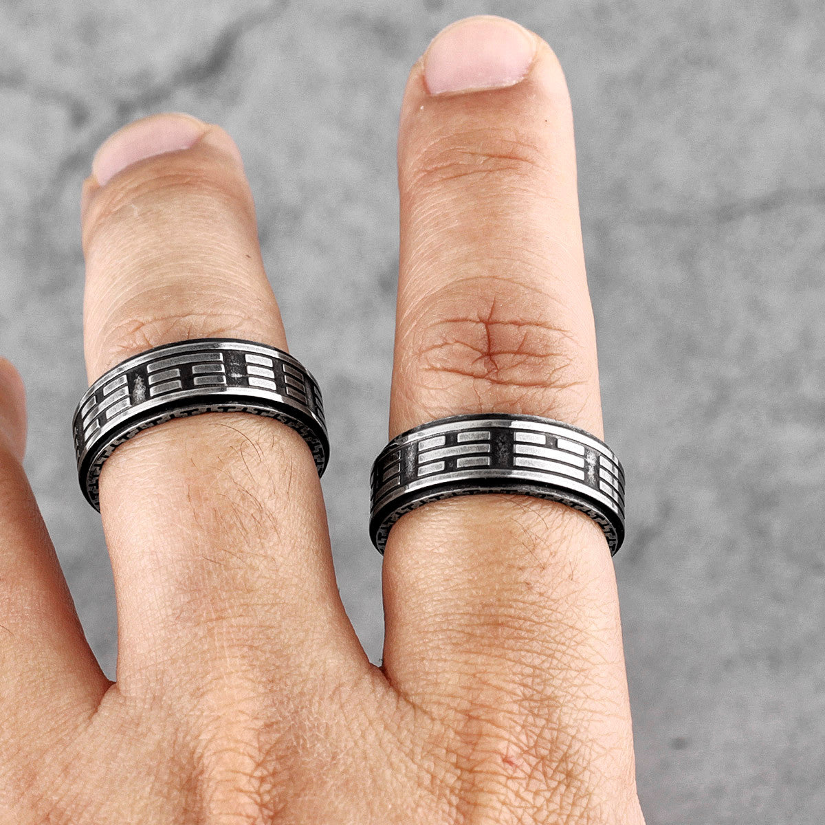 Taoism Tai Chi | 316L Stainless Steel Bagua Rotatable Spiritual Balance Rings