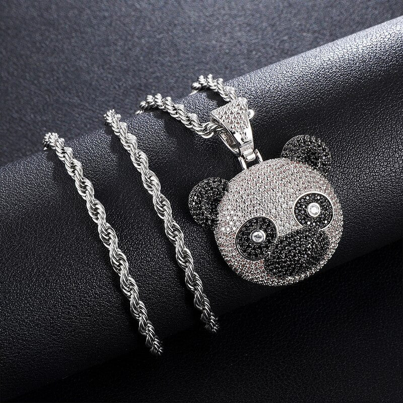 Panda | VVS Diamond CZ Panda Bear Bling Pendant Chain Necklace
