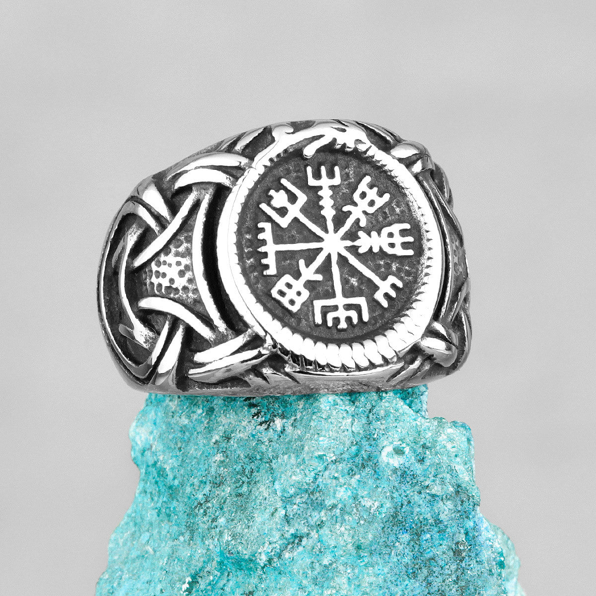 Men's No Fade Stainless Steel Celtic Knot Viking Trident Street Wear Rings