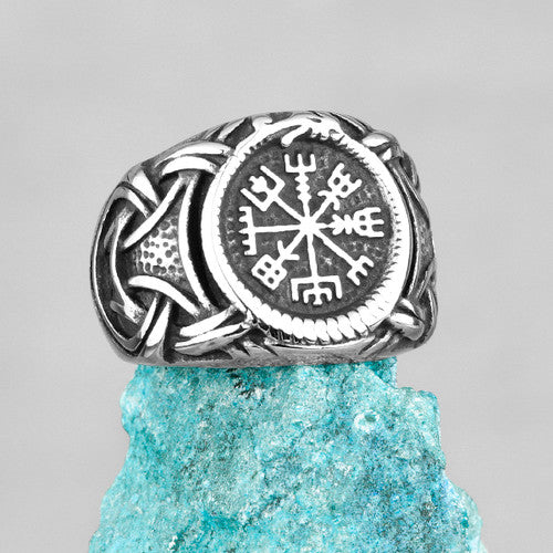 Men's No Fade Stainless Steel Celtic Knot Viking Trident Street Wear Rings