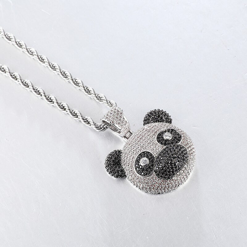 Panda | VVS Diamond CZ Panda Bear Bling Pendant Chain Necklace