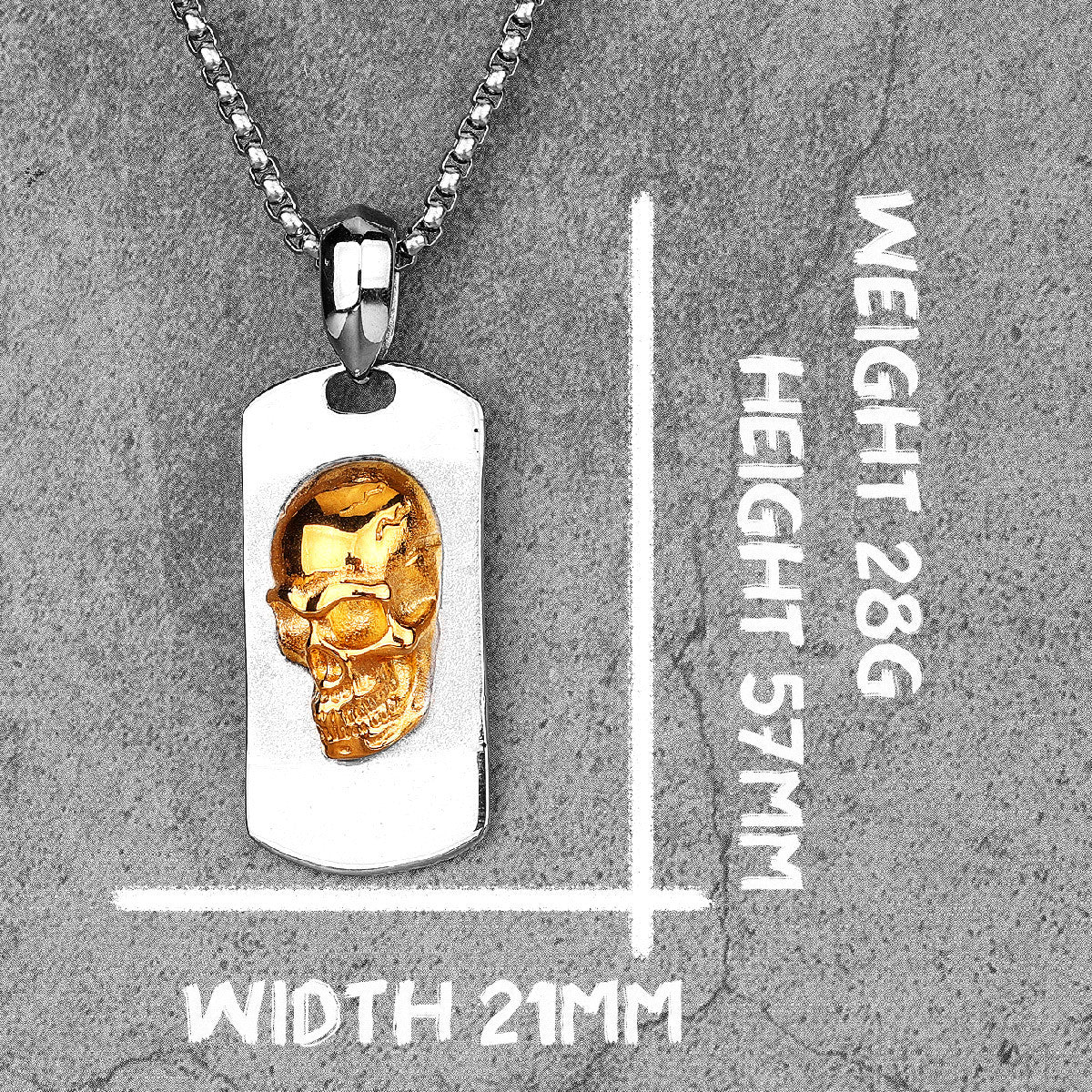 Golden Devil Skull | 14k Gold No Fade Solid Stainless Steel Pressed Skull Pendant