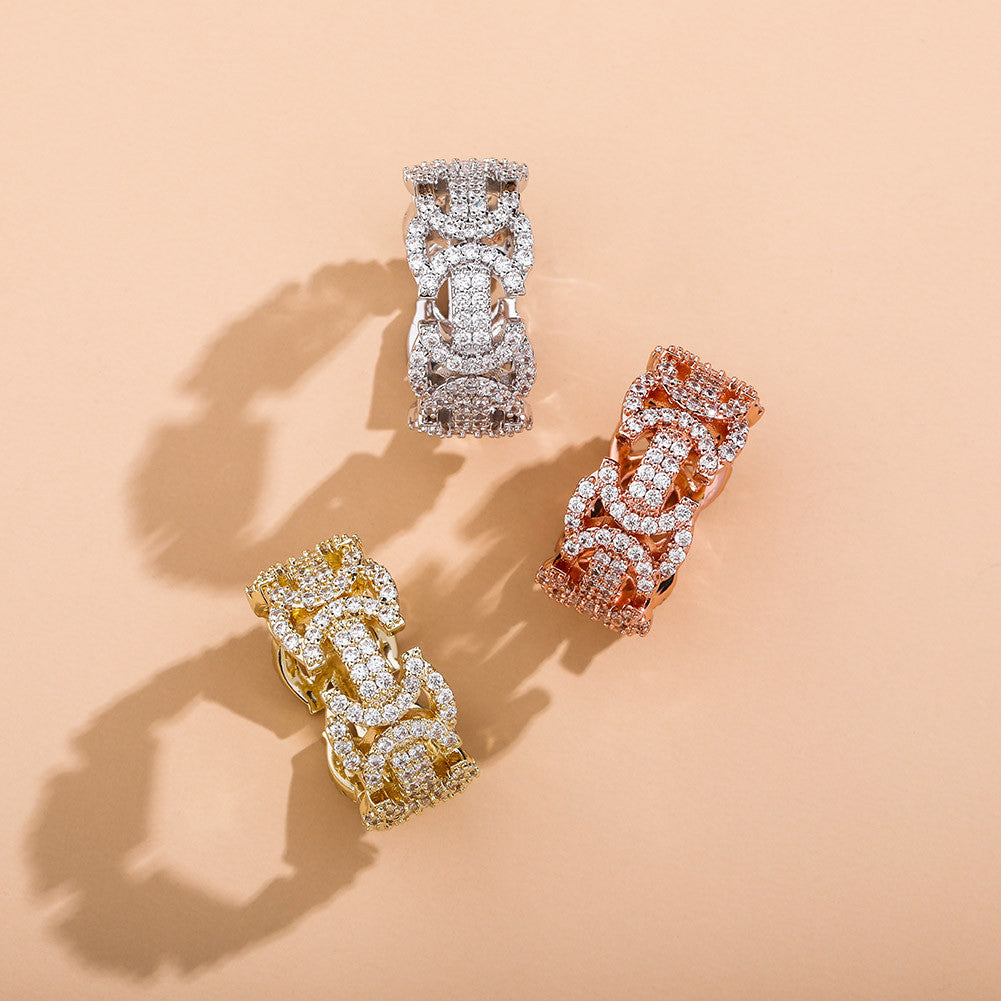 Iron Sharpens Iron | Double Axe Head VVS Diamond CZ Iced Blinged Out Rings