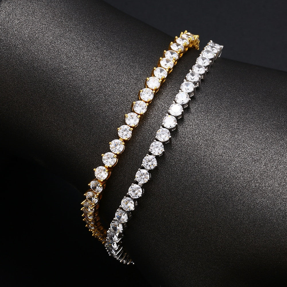 Solid .925 Lab Diamond Moissanite 3 Prong Exquisite Tennis Necklace and Bracelets