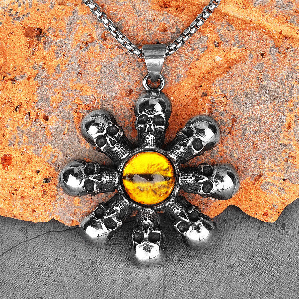 Eye Of God | Solid Stainless Steel Skull Head Hip Hop Pendant Amulet