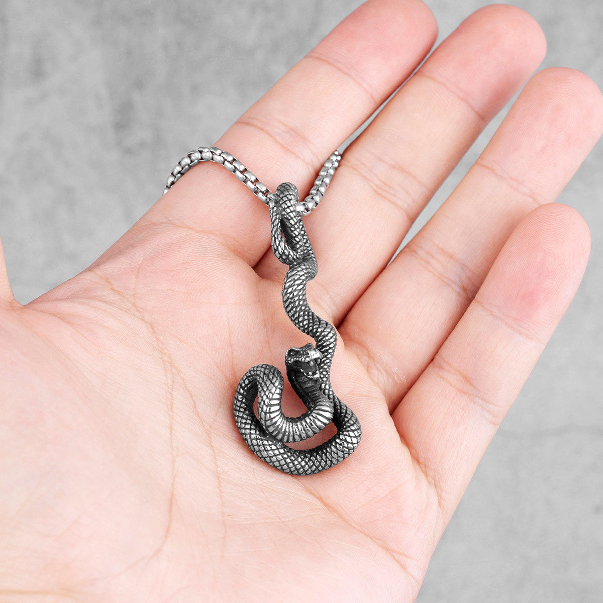 The Viper | Stainless Steel Striking Viper Snake Street Wear Hip Hop Pendant Chain