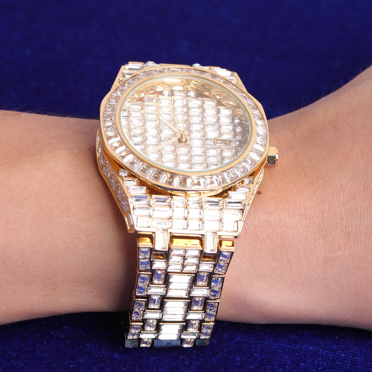 True Baguette Night Glow 14k Stainless Steel Flooded Ice Watch