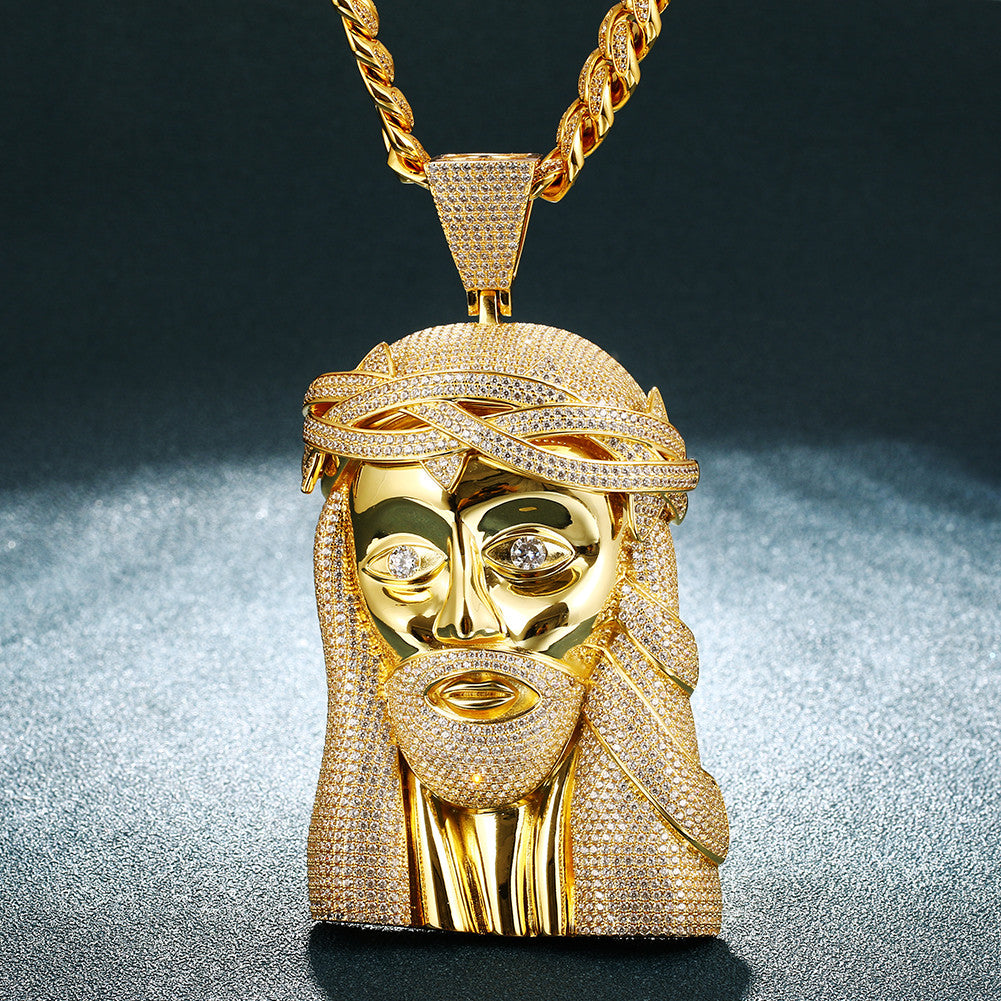 BossJesus | 18k Yellow 14k White Gold Extra Hip Hop Jesus Piece Pendant