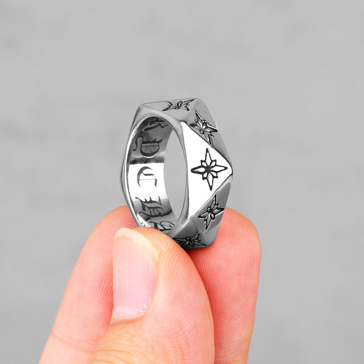 3D Polaris Star | 316L Stainless Steel Polygon Star System No Fade Unique Personality Ring