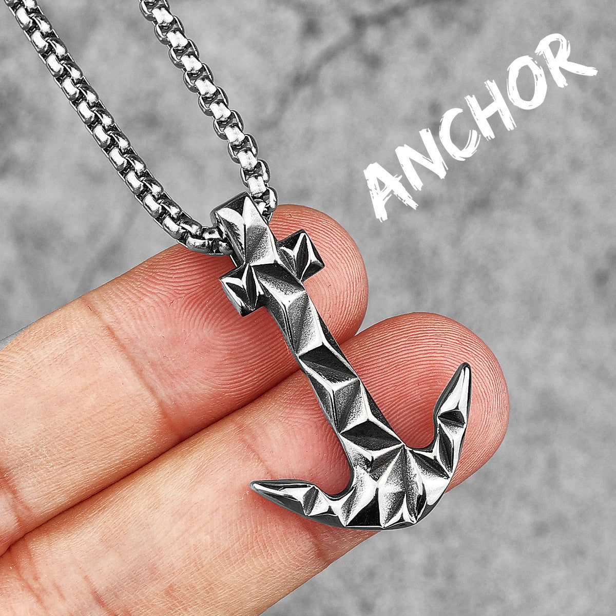 Cutting Anchor | 316L Stainless Steel Men's Nautical Carved Anchor Pendant