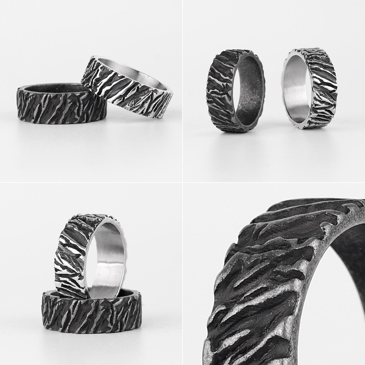 Volcano | Solid Stainless Steel Volcanic Lava Designer Street Wear Ring