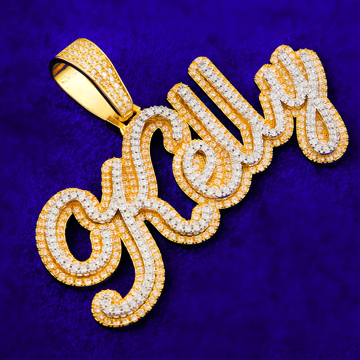 Embedded Ice | 24k Gold .925 Sterling Silver Raised Bling Custom Hip Hop Necklace