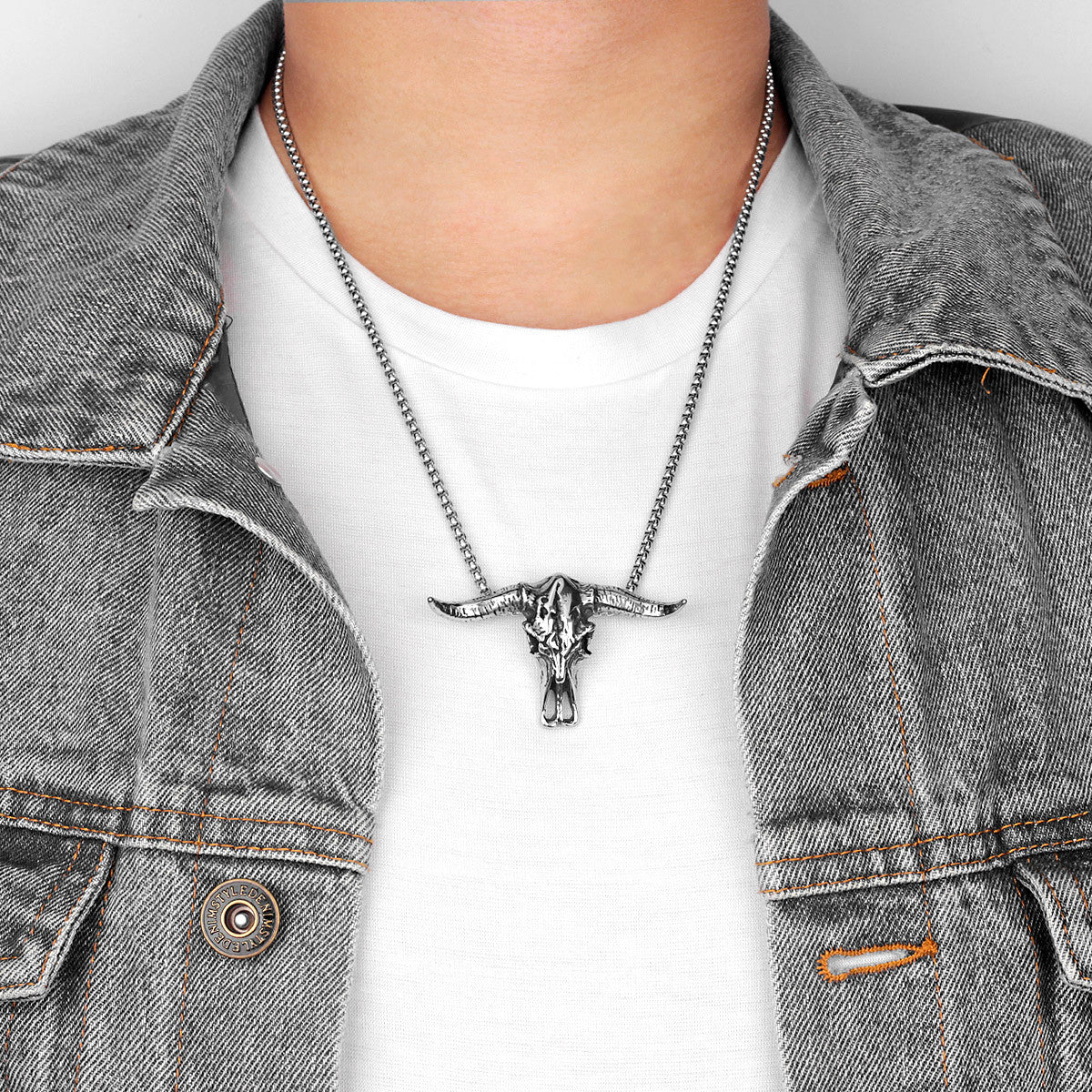 The Bull | 316L No Fade Stainless Steel Skull Street Style Symbolic Pendant