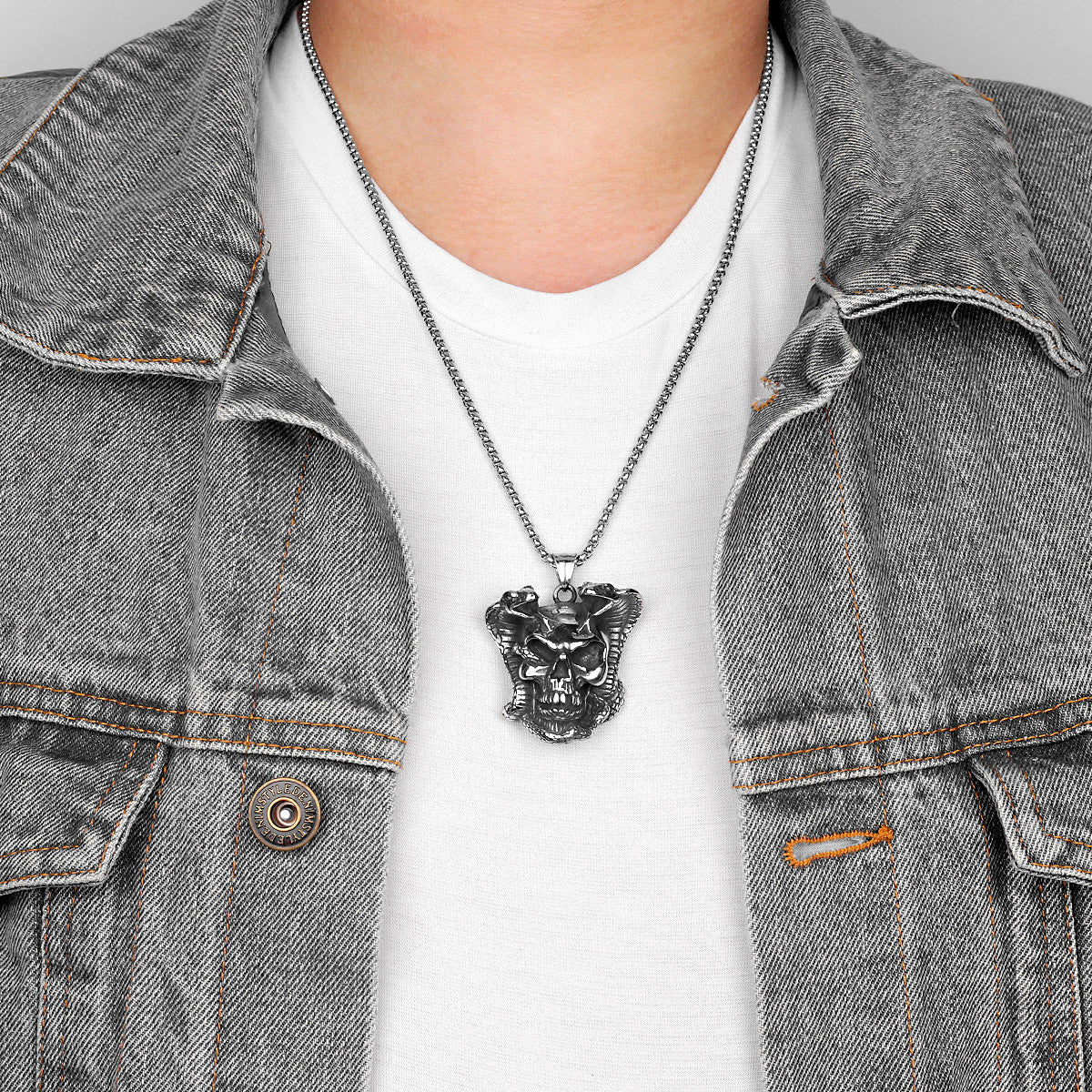 Viper Cobra | No Fade Stainless Steel Men Snake Skull Hip Hop Pendant