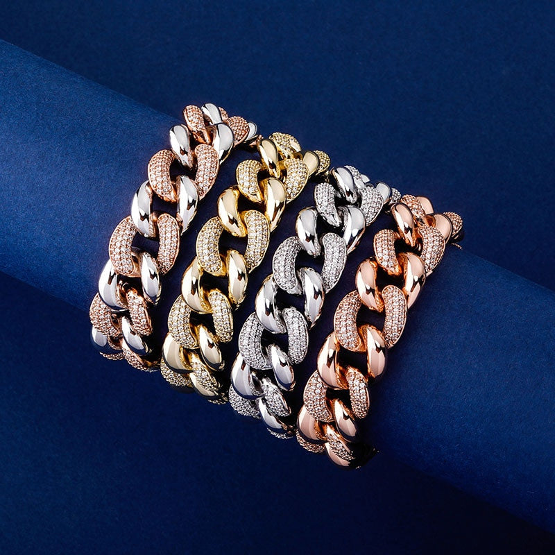 Rose Gold 14k 925 Silver 16mm Miami Cuban Link Designer Hip Hop Chain Necklace