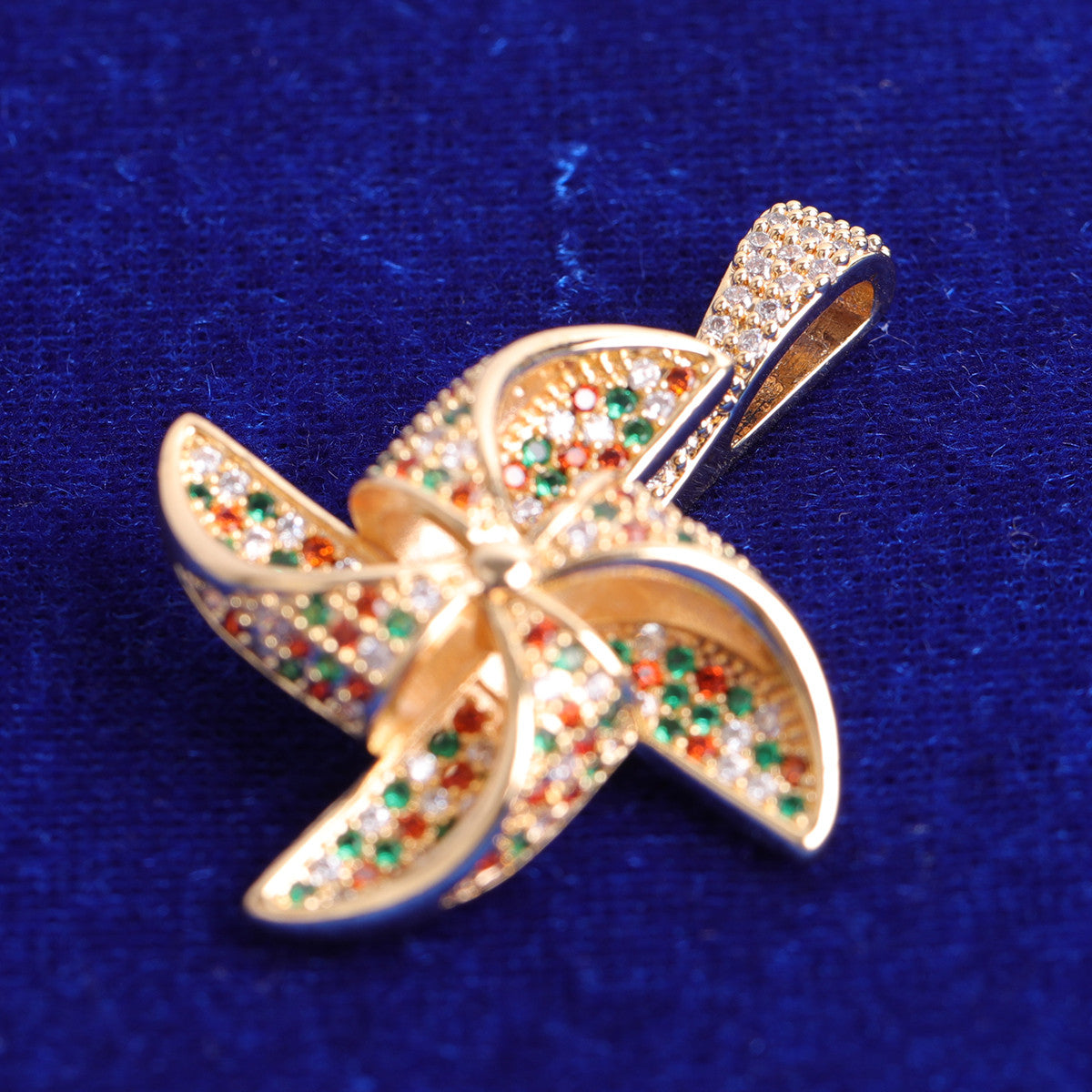 The Pinwheel | Spinning Prong Set VVS Diamond CZ Iced Hip Hop Pendant