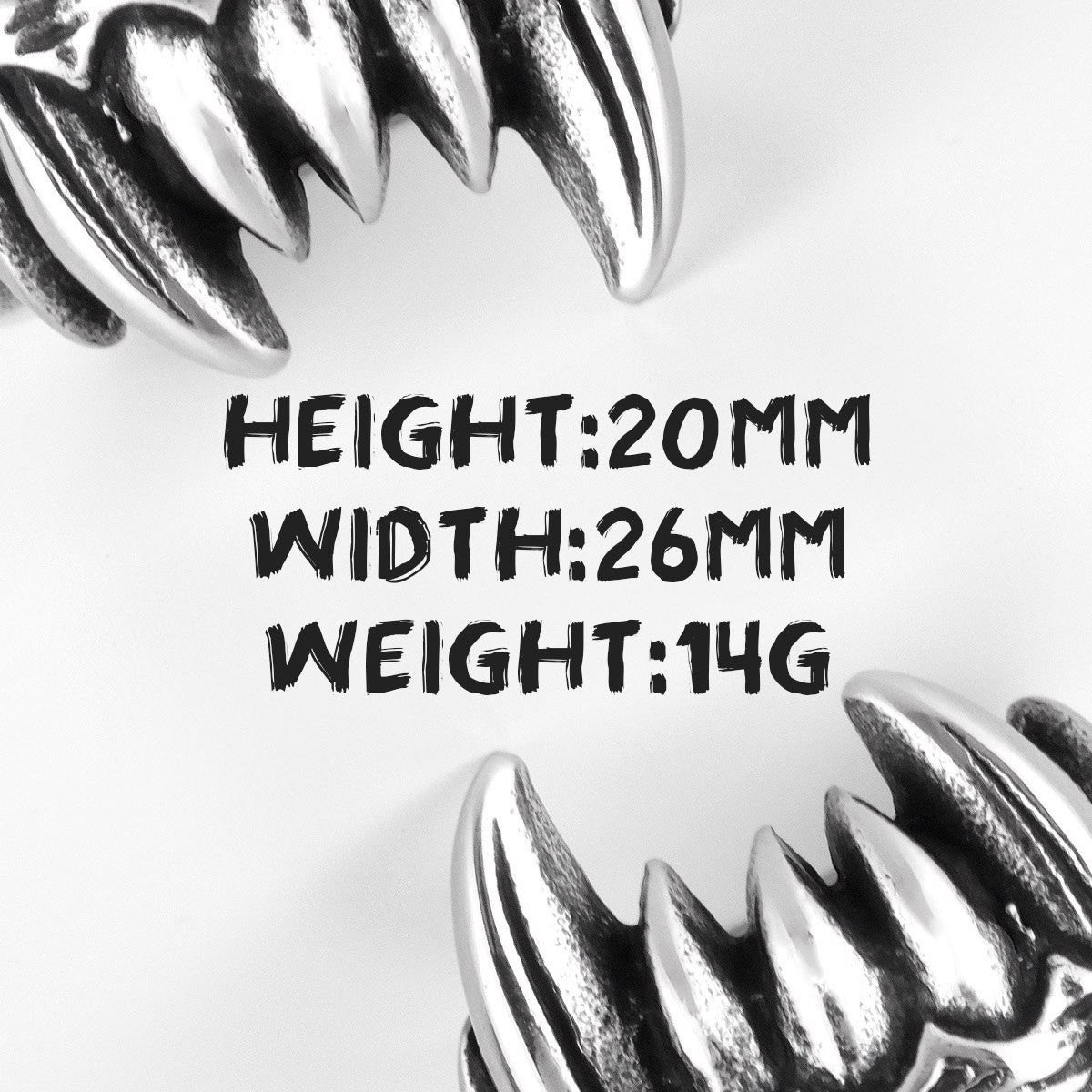 Beast Monster Teeth | No Fade Stainless Steel Men's Biker Style Street Wear Rings