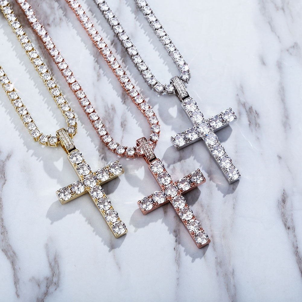 Flooded Ice High Quality Original Classic Hip Hop Cross Pendant Chain Necklace