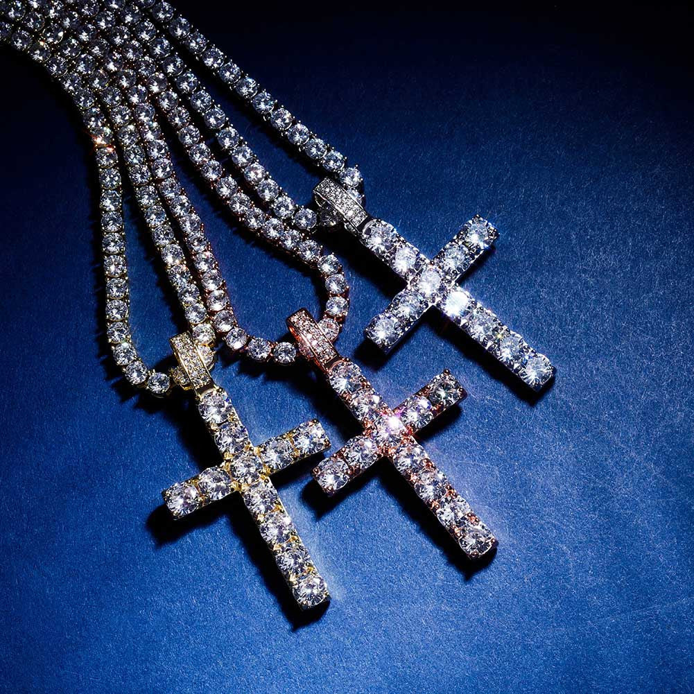 Flooded Ice High Quality Original Classic Hip Hop Cross Pendant Chain Necklace