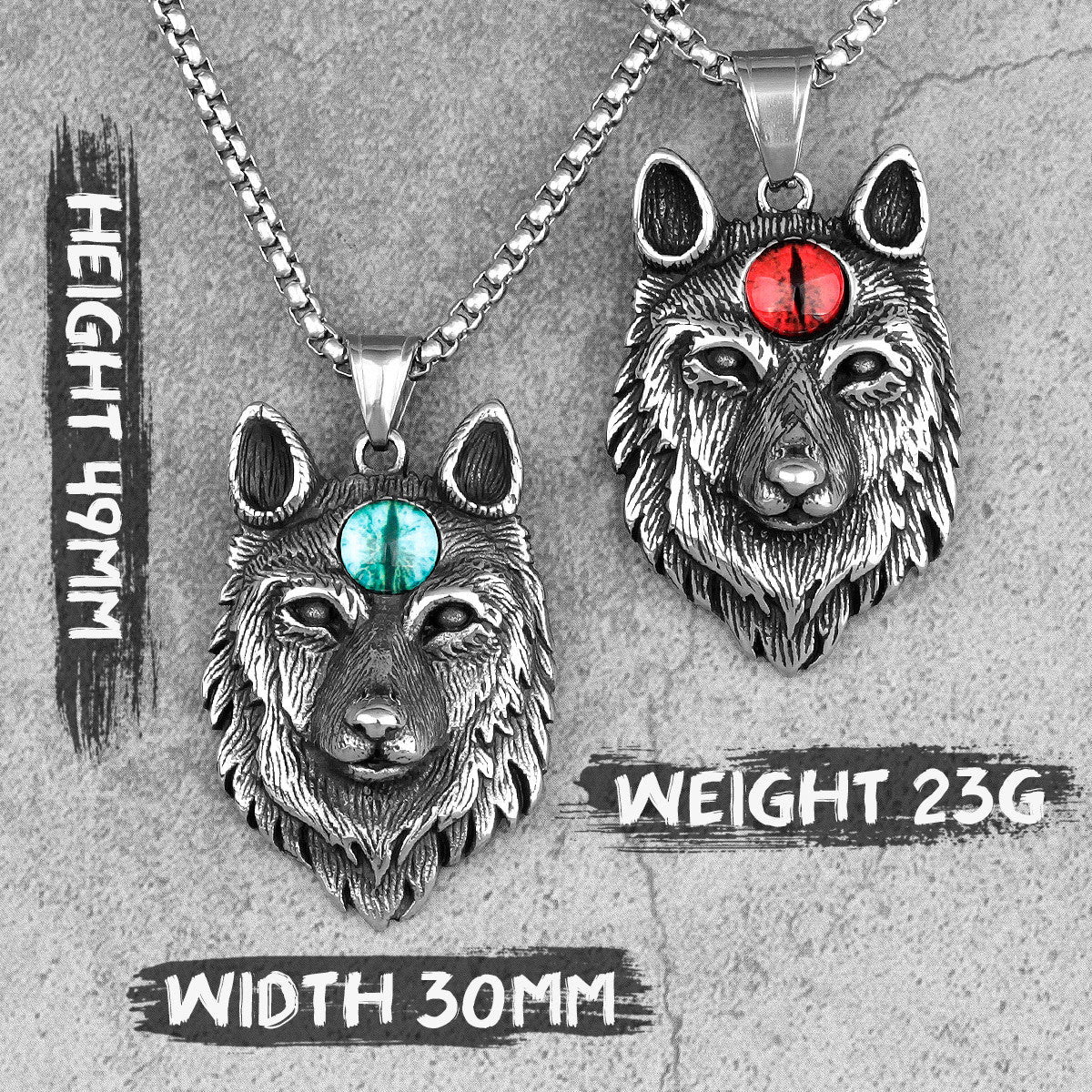 Psychic Wolf | Eye Of The Animal 316L Stainless Steel Wolf Street Wear Unique Pendant